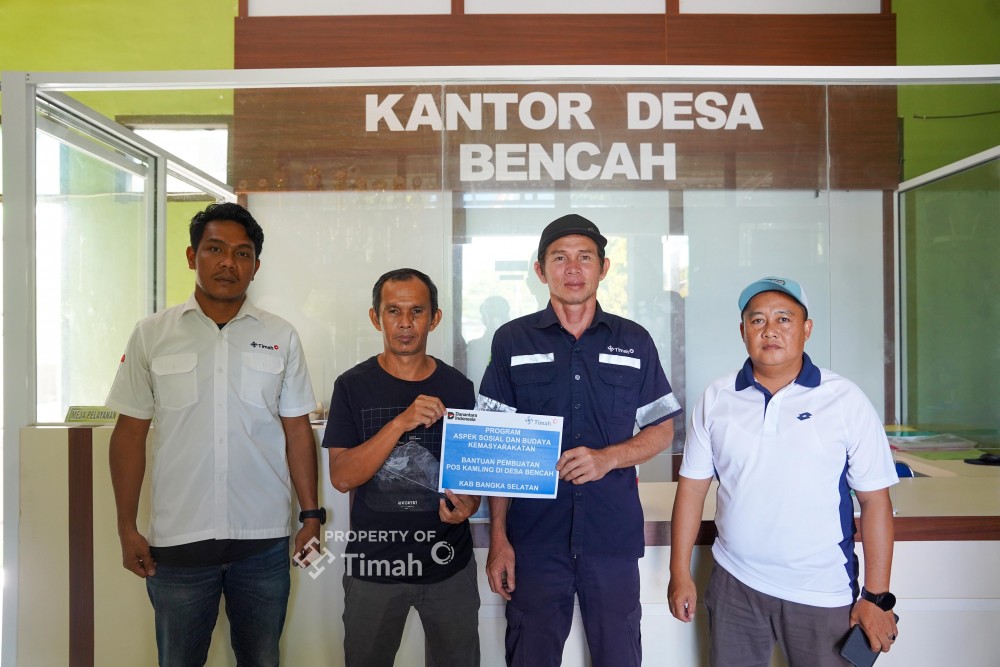 Hadir untuk Masyarakat, PT TIMAH Dukung Pembangunan Pos Kamling di Desa Bencah