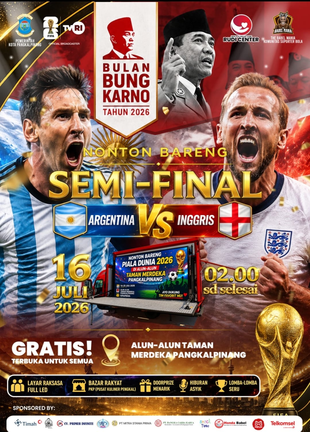 Imam Wahyudi Serukan Semangat Kebersamaan, Nobar Argentina vs Inggris Jadi Ajang Satukan Pecinta Sepak Bola